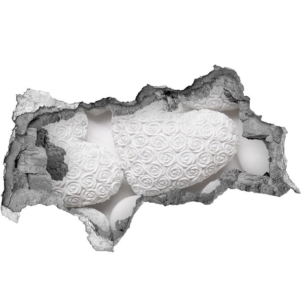 tegelfolie Witte rozen in een gat in de muur