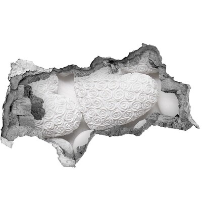 tegelfolie Witte rozen in een gat in de muur