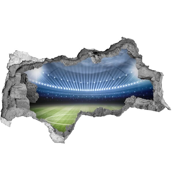 Wandsticker 3D doorkijk Het voetbalstadion in actie.