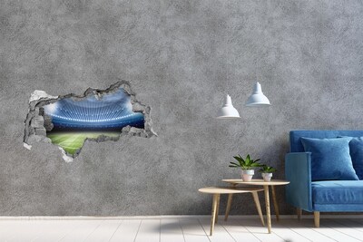 Fototapeta dziura na ścianę 3d naklejka Stadion piłkarski w akcji