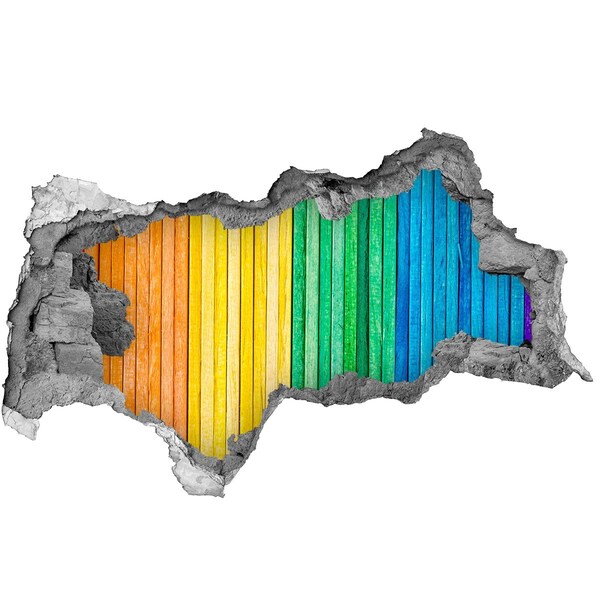 keuken tegelstickers Kleurrijke borden in een gat in de muur