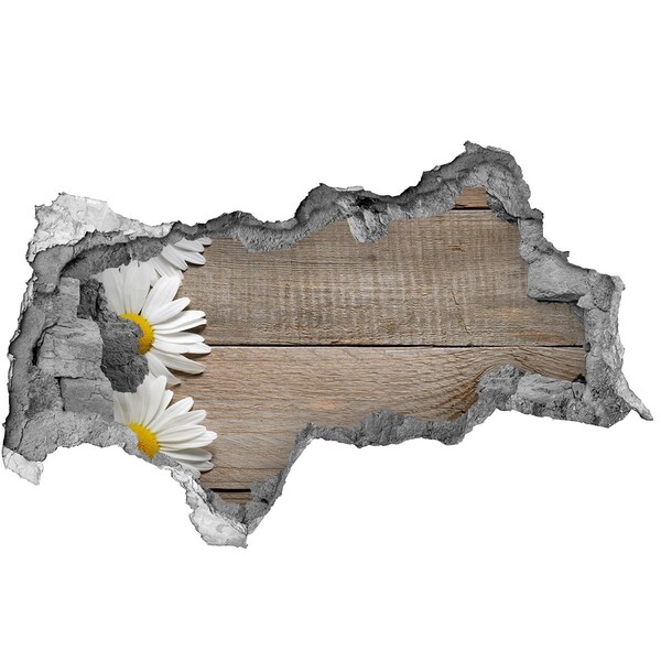 tegelstickers wc Een beschadigde muur met een houten achtergrond.