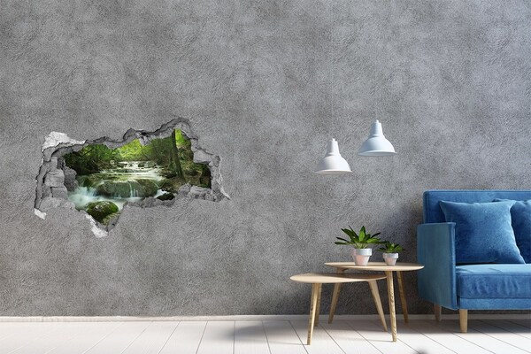 tegelstickers badkamer Groene vallei met een waterval