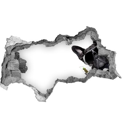 plakfolie tegels Stijlvolle hond met een drankje