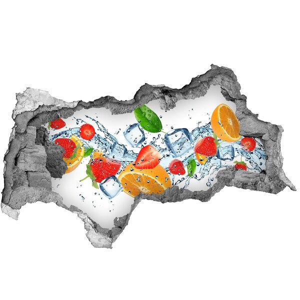 Naklejka 3D dziura okleina Owocowy koktajl w wodnej eksplozji