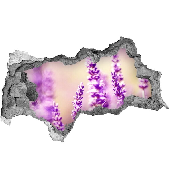 Samoprzylepna dziura naklejka beton Kwiaty lawendy w rozbitym murze