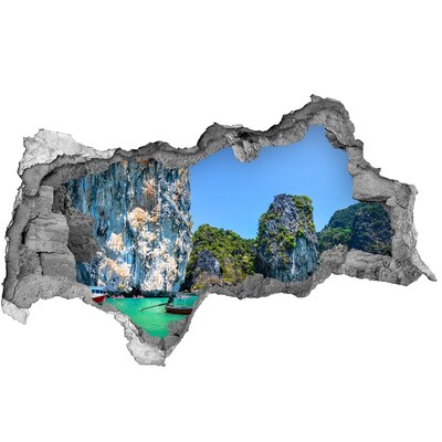 tegelstickers badkamer Caribische baai met een boot