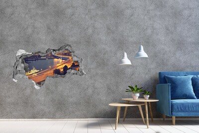 tegelfolie Uitzicht op de stad 's nachts