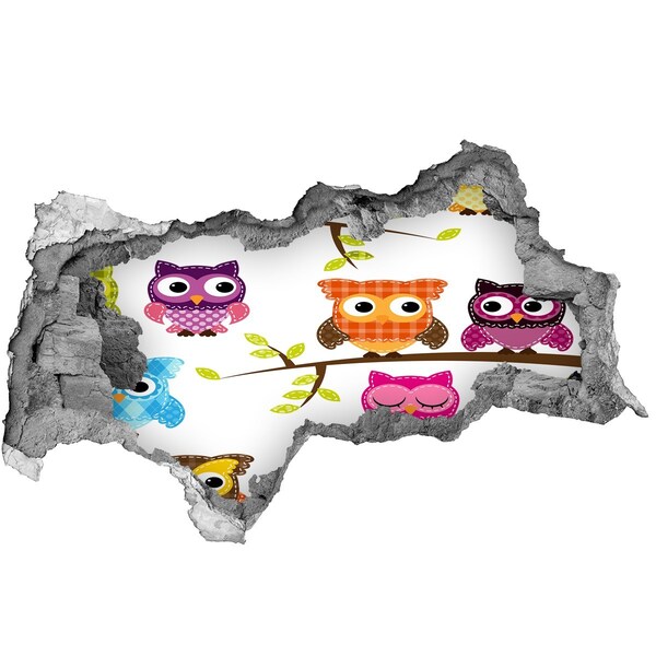 badkamer tegelstickers Kleurrijke uilen op een tak