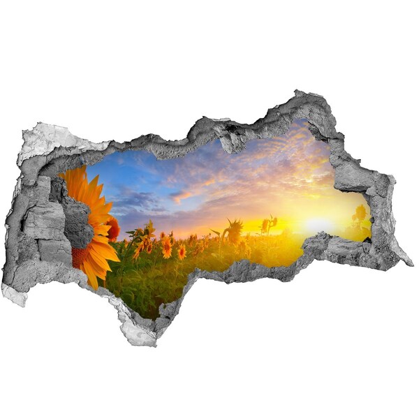 tegelfolie badkamer Zonnebloemen in de ondergaande zon