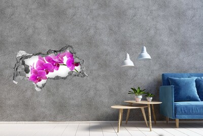 tegelstickers badkamer Orchideeën door een gat in de muur