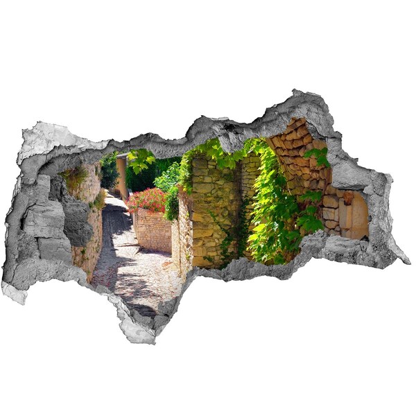 Fototapeta dziura na ścianę 3d Zielona uliczka w miasteczku