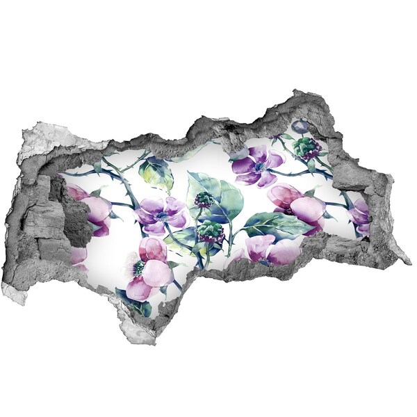 keuken tegelstickers Bloemenmuurschildering in een beschadigde muur