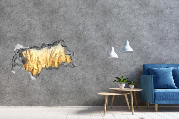 3D muursticker gescheurde muur Gouden tarwevelden