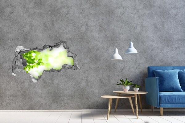 Zelfklevende 3D wandsticker illusie Groen paradijs achter de muur