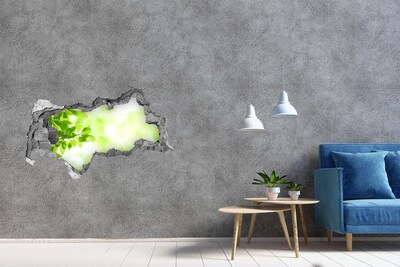 Zelfklevende 3D wandsticker illusie Groen paradijs achter de muur