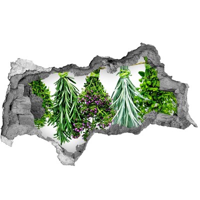 3D muursticker gescheurde muur Een verborgen kruidentuin