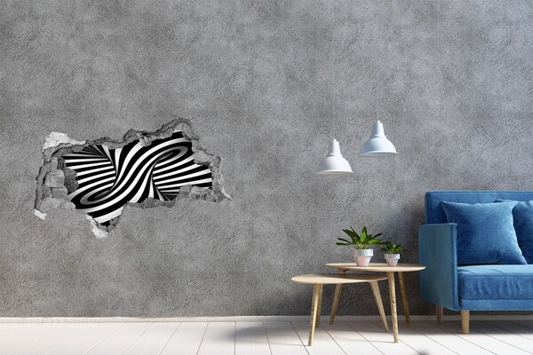 Zelfklevende 3D wandsticker illusie Optische illusie in zwart-wit
