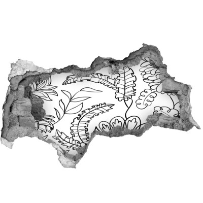 Naklejka 3D dziura samoprzylepna Tropikalna roślinność w dziurze w ścianie