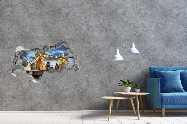 Wandsticker 3D doorkijk Tower Bridge in Londen