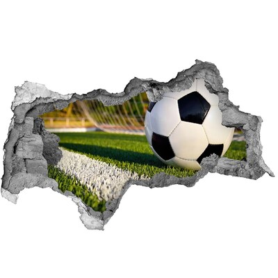 3D muursticker gescheurde muur Voetbal in actie