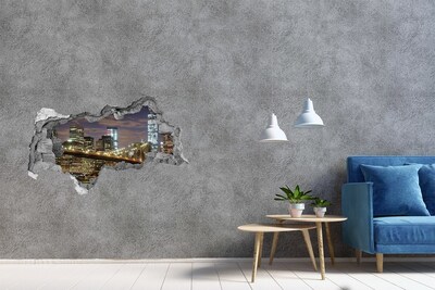 Fototapeta dziura na ścianę 3d Widok na Most Brookliński nocą