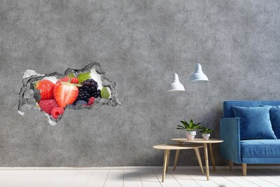 3D sticker gat in stenen muur Fruitparadijs achter de muur