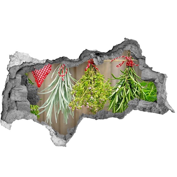 Naklejka 3D dziura okleina Ziołowy ogród w ruinie