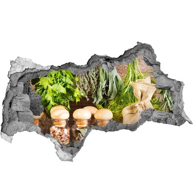 Naklejka 3D dziura okleina Ziołowy zakątek w kuchni