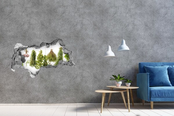 3D sticker gat in stenen muur Kruidentuin in ruïnes