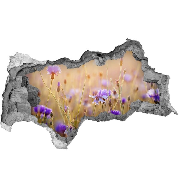 Zelfklevende 3D wandsticker illusie Een bloemenparadijs achter de muur.