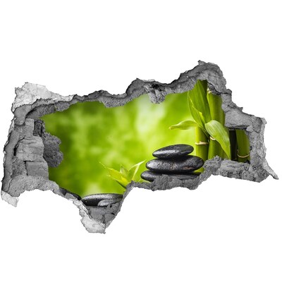 Wandsticker 3D doorkijk Een oase van rust met stenen