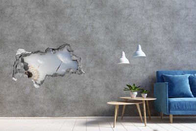Zelfklevende 3D wandsticker illusie Paardenbloemen in de wolken