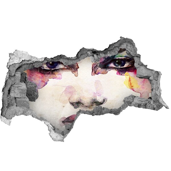 Dziura 3d fototapeta na ścianę Oblicze w zniszczonej ścianie