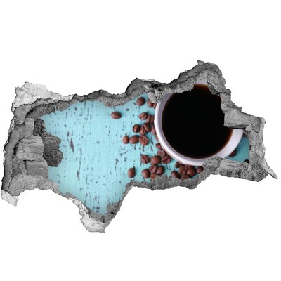 Wandsticker 3D doorkijk Een momentje ontspanning met een kop koffie