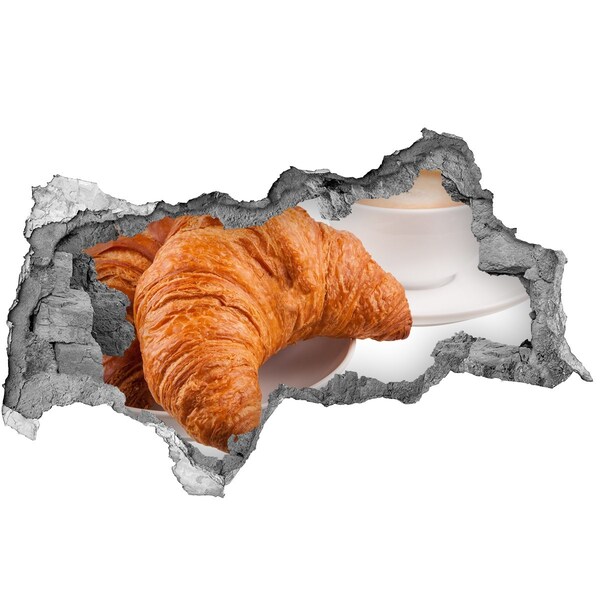 3D muursticker gescheurde muur Ontbijt in een Parijse bistro