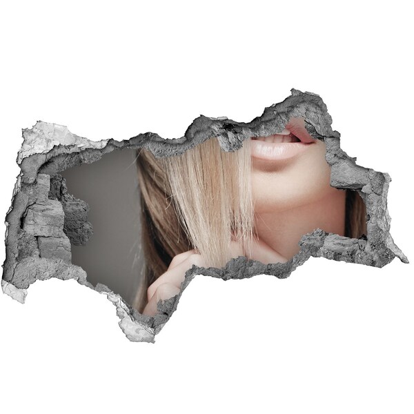 Wandsticker 3D doorkijk Een charmant uitzicht van achter de muur.