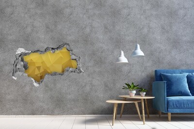 3D muursticker gescheurde muur De gouden barst in de muur
