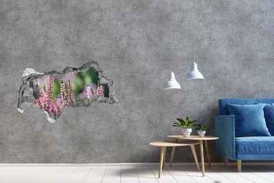3D muursticker gescheurde muur Bloemen in de tuin