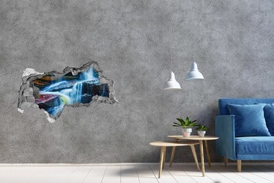 naklejka fototapeta 3D Wodospad wśród skał