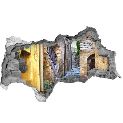 3D sticker gat in stenen muur De charmante straatjes van een Italiaanse stad
