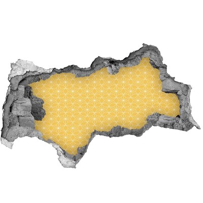 Wandsticker 3D doorkijk Gouden geometrische vormen tegen een betonnen achtergrond