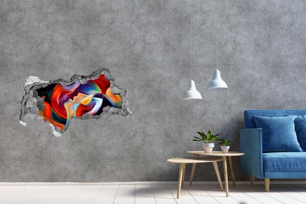Zelfklevende 3D wandsticker illusie Een kleurrijke dans van emoties