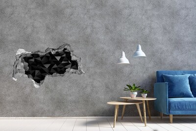 3D sticker gat in stenen muur Zwarte, driedimensionale spleet