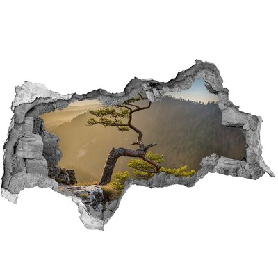 naklejka fototapeta 3D widok Górski krajobraz z drzewem