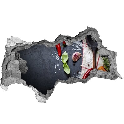 Naklejka 3D dziura na ścianę Kuchnia pełna smaku