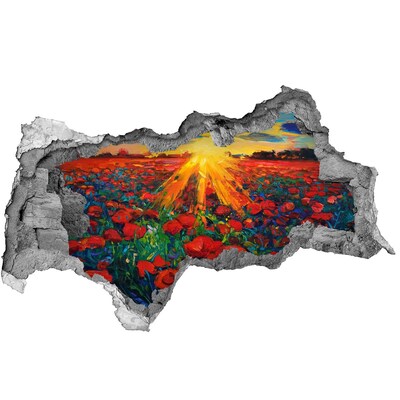 Samoprzylepna dziura naklejka Kwiatowa łąka w promieniach słońca