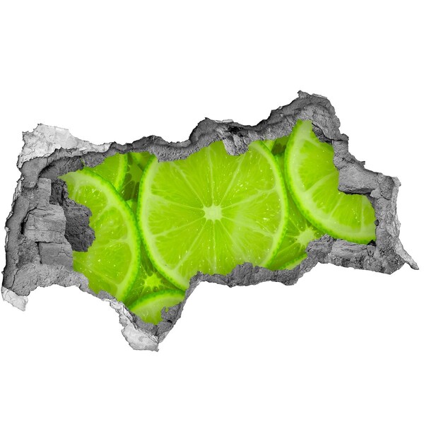 3D sticker gat in stenen muur Juicy Lime in a Hole in the Wall