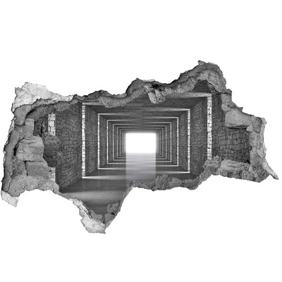Dziura 3d fototapeta na ścianę Przejrzysty korytarz w betonie