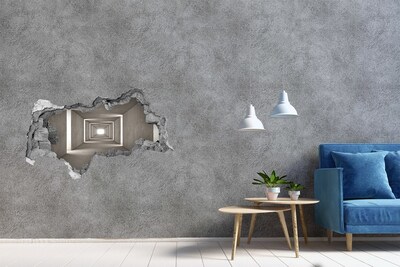 Wandsticker 3D doorkijk Lege betonnen corridor